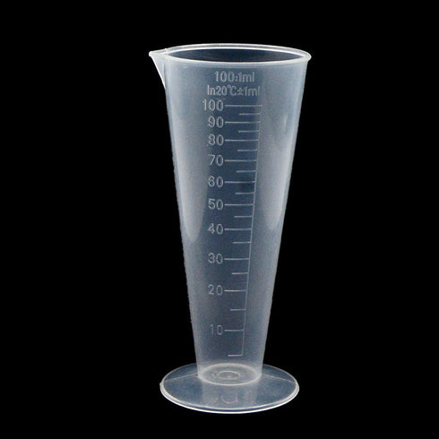 YXQ 2 Pcs 100mL Plastic Graduated Measuring Cup, Capacity Beaker, Cone Shape Round Base for Labs Kitchen Clear
