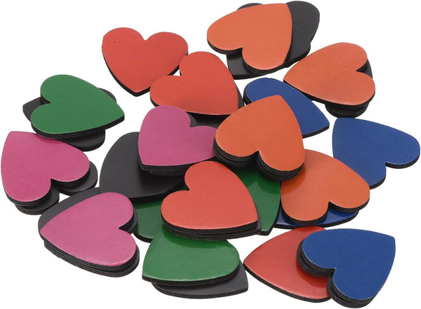 PATIKIL Heart Shaped Refrigerator Stickers, 35 Pcs Fridge Magnets, 1.2" x 1.2", Colorful Self Adhesive Decorative