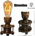 INJAK Room-E26 Bulb Steampunk Table Lamp Base Metal Brown Golden Small Desk Lamps Industrial Pipe End Table Lighting