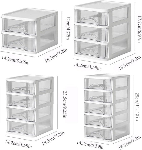 Desktop Drawer Organizer Office Supplies Organization and Storage Bin Unit, Plastic Desktop Drawer Storage Container for Stationery Art Craft Makeup Accessory(3 Drawers) by Iwinna
