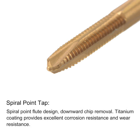 uxcell M2 x 0.4 Spiral Point Thread Tap and 1.6mm Twist Drill Bit Set, Metric Titanium Plated for Machine Threading