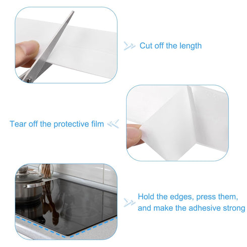 uxcell Waterproof Seal Caulk Strip Tape, 2pcs 10.5 Ft L x 1.5" W PVC Sealing Tape for Kitchen, Bathroom, White