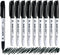 A-Trend Deals 10 Pack Black Permanent Felt Waterproof Markers, Fine Point, Fade Resistant, Writes