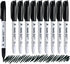 A-Trend Deals 10 Pack Black Permanent Felt Waterproof Markers, Fine Point, Fade Resistant, Writes