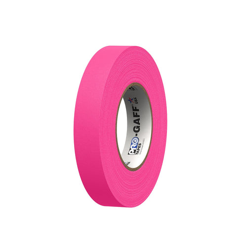 ProTapes Pro Gaff Premium Matte Cloth Gaffer's Tape, 1" Width, 50 yds Length, Fluorescent Pink