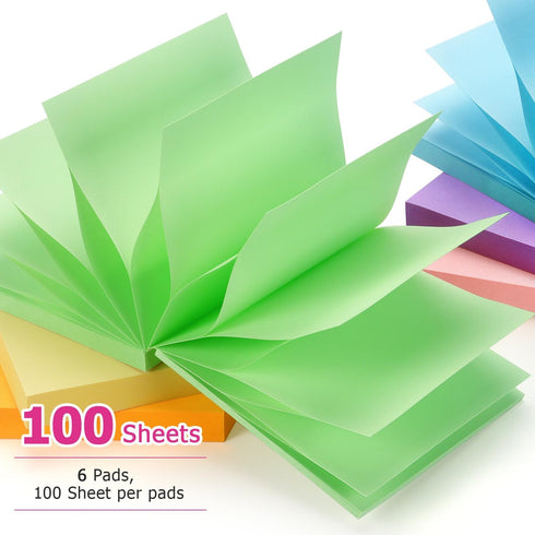 Early Buy Pop Up 3x3 Sticky Notes, Self-Stick Notes, 6 Pads, 6 Pastel Colors, 100 Sheets/Pad