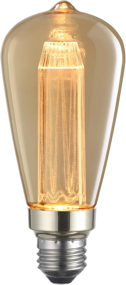 3W TORCHSTAR LED Vintage Edison Bulbs, ST64 Dimmable Light Bulb, 40W Equivalent, E26 Base, 2000K Soft Warm