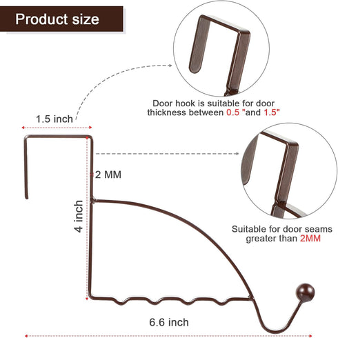 4 Pieces Over The Door Hooks Hanger Multi Hanging Storage Organizers for Coats Clothes Hoodies Hats Scarves Purses Keys