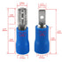 Baomain 0.11" Insulated Spade Connectors, 16-14 AWG Quick Disconnect Electrical Wire Connectors, Blue (200-Pack)