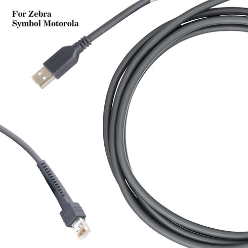 Sumicor RJ45 LS9203i LS3578 LS4008i ds9908 DS6700 (3m/9.84ft Barcode Scanner USB Cord Coiled Cable for Symbol Zebra