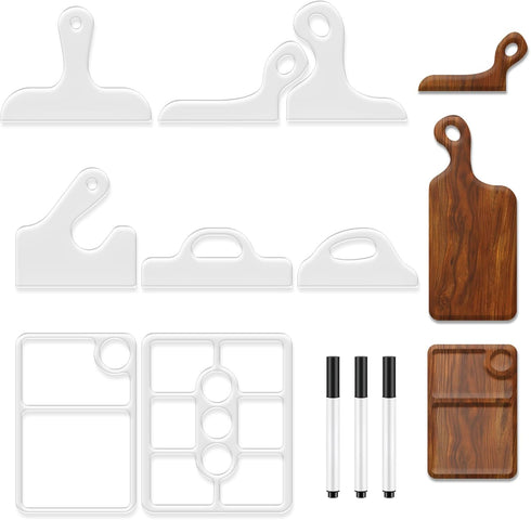 8PCS Router Templates for Woodworking 6 Acrylic Charcuterie Board Templates 2 Tray