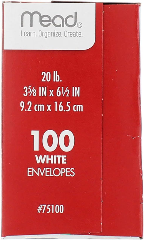 Mead #6 3/4 White Envelopes #75100, 100 Count, 2-pack for Total of 200 Envelopes