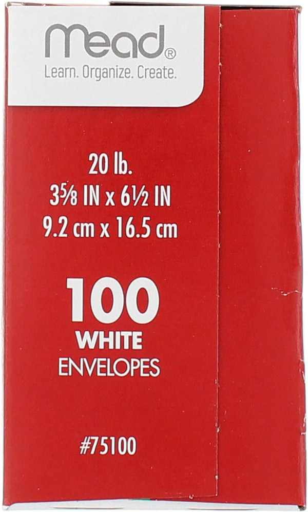 Mead #6 3/4 White Envelopes #75100, 100 Count, 2-pack for Total of 200 Envelopes