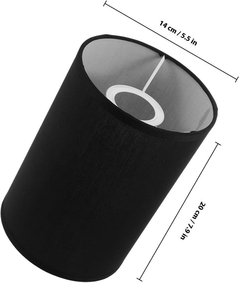 E27 Round Lamp Shade for Table and Floor Lamps, Socket Compatible, Black Decorative Lampshade Cover, Modern Small Size