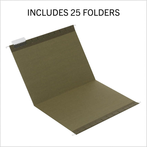 Island Hanging File Folder, 1/5 Cut, Letter Size, Standard Green, 25 Count (372 1/5)