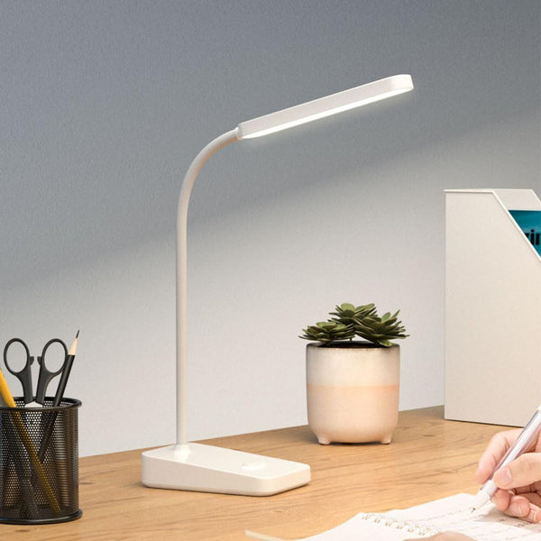 LED Desk Lamp, USB Powered Desk Light, White, Daylight White, with Smartphone Stand Included