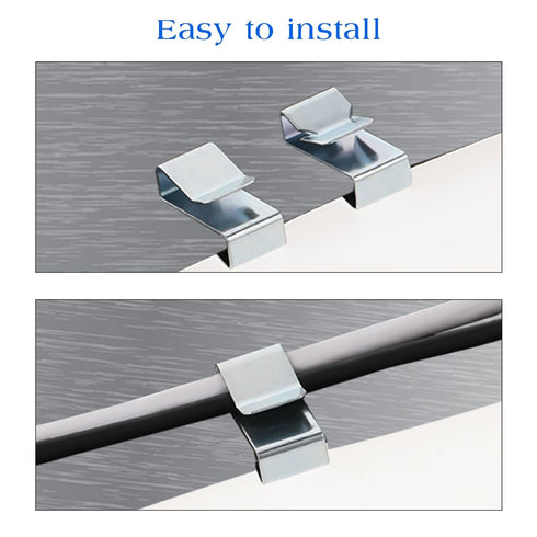 Sliverdew 25 22.5 mm/ 0.89 Inch Pcs Trailer Wire Clips, Metal Cable Clips Stainless Steel Clips Solar Panel Wire Clip