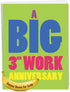 NobleWorks Big 3rd Work Anniversary Card, Jumbo 8.5 x 11 Notecard for 3 Year Employee w/Envelope for Men, Women