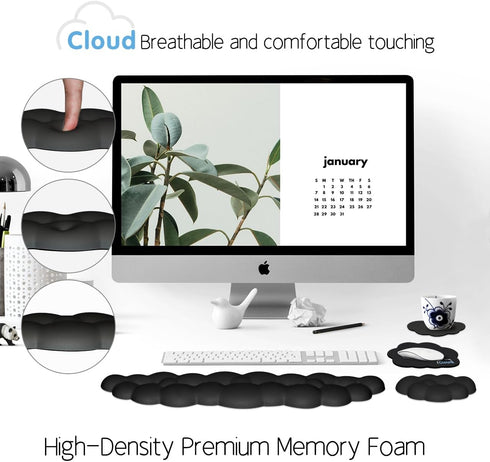 Cloud Wrist Rest Keyboard Palm Rest with Non-Slip Base for Computer Gaming Wrist Rest, YAMJUG Cloud Arm Rest Keyboard
