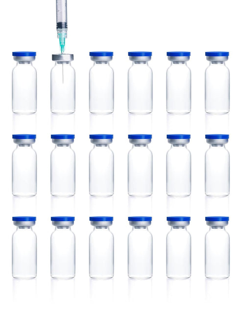 otwooi 3ml Sealed Empty Vials for Injection - Transparent Glass Vials with Self-Healing Injection Port, 50pcs