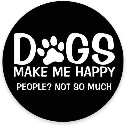 Dog Quote Round Mouse Pad - Funny Letter Black White Customized Non-Slip Rubber Gaming Mouse Pad 7.9"X7.9"