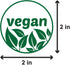 Circle Dot Vegan Stickers (2 inch, Green, Round - 300 Labels) for Grocery Stores, Restaurants, Food Trucks, and More