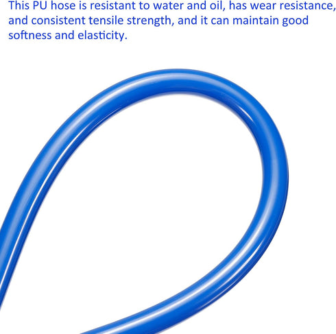 Pneumatic Tubing 5mm ID x 8mm OD, 4 Ft Length, Blue for Air Compressor Water Fluid Transfer