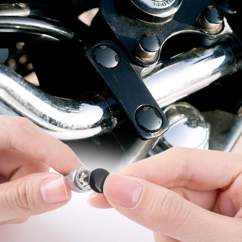 KiWAV Motorcycle Round Bolt Cap Screw Cover Plug, Black for 6mm Thread Allen Head Bolts