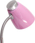 LD1067-PNK Simple Designs Compartmental Desk Lamp with iPhone/iPad/Tablet Stand, Bendable Gooseneck, for Office, Living
