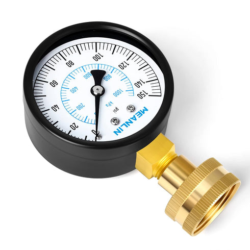 MEANLIN MEASURE 0-150psi Water Pressure Gauge, 3/4" Female 2.5" Face Dial with Sealing Ring