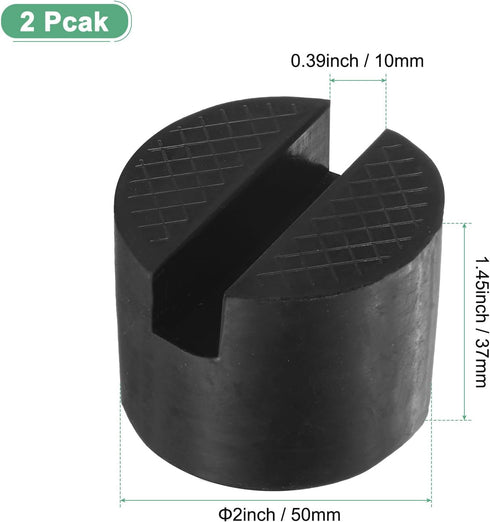 M METERXITY 2-Pack 2 Inch Pinch Floor Jack Rubber Pad, Dia Universal Rail Weld Stand Jack Round Pad Adapter for Change