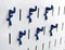 Wall Control Slotted Metal Pegboard Hooks Pack - Standard Hook - Blue for Pegboard and Tool Board