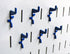 Wall Control Slotted Metal Pegboard Hooks Pack - Standard Hook - Blue for Pegboard and Tool Board