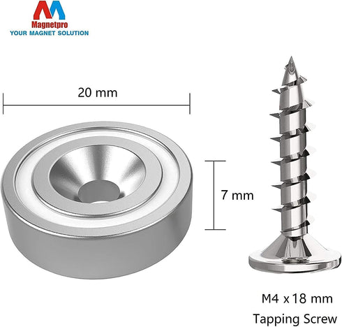 12 25 LB 0.79"*0.28" Countersunk 12 Counterparts Magnetpro Pieces Neodymium Magnets Force, Strong Magnets Size