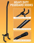 INCLY 60 Pack 6 Inch Black Pegboard Hooks, 1/4" Heavy Duty Accessories for Pegboard Tool Hangers