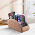 5 All-in-One Leather TV Remote Control Holder with Compartments Nightstand Desktop Air Conditioner Media Player Remote