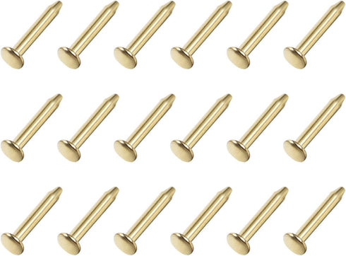 Small Nails (1.2x6mm) 200pcs, Carbon Steel Tiny Hardware Nails for Household Woodworking, Gold Tone