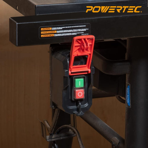 POWERTEC 120V Magnetic On/Off Switch, 1/2HP Push Button for Fast Power Off, Fits Various Power Tools