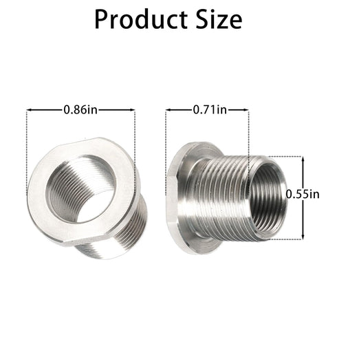 2 Pack Thread Adapters and Washers, 1/2x28 to 5/8x24 Stainless Steel Thread Protector with Rubber Washer