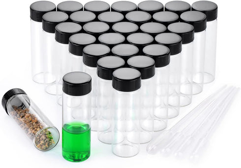 30ml Clear Small Glass Vials, 30pcs with Screw Caps