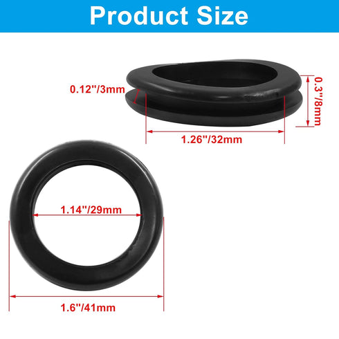 4Pcs Rubber Grommets, 1.14" ID 1.26" Drill Hole Durable Wiring Hole Grommet for Cable Hose Hardware
