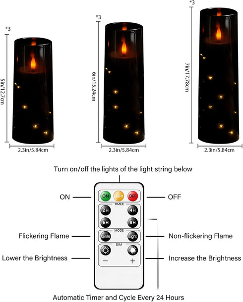 9 kakoya Flameless LED Candles with Timer Pc Flickering Flameless Candles for Romantic Ambiance and Home Decoration