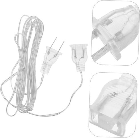 Clear Outdoor String Light Extension Cord, Waterproof and Flexible Transparent Cable for Indoor/Outdoor LED Fairy