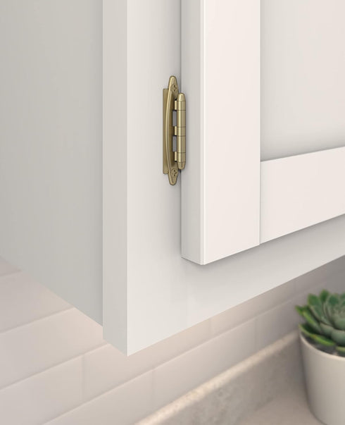 Amerock BPR3417BBZ Cabinet Hinge | 3/8 in Inset Non-Self Closing Face Mount | Golden Champagne | 1 Pair