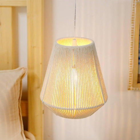 8" 6 JHY DESIGN Battery Powered Hanging Lamp H Braided Cotton Rope Decorative Pendant Lamp Battery Lamp with Hours