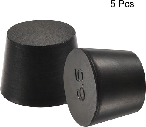 MECCANIXITY Rubber Tapered Plug 27mm to 34mm Black Solid Test Tubes Bungs Stopper, 5 Pieces