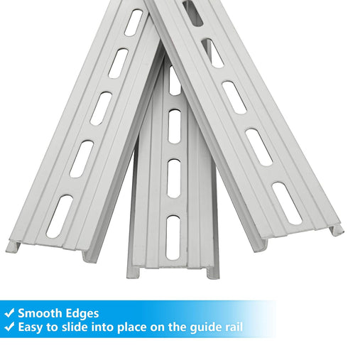 20 Pieces 13 Inch Aluminum DIN Rails Slotted for Mounting Hardware Components, 35mm Wide