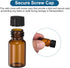 PATIKIL 2ml Amber Glass Vials, 100 Pack Leak-Proof Sample Vials with Screw Cap for Lab Storage