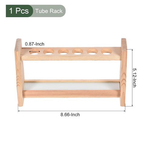 YOKIVE Tube Rack, Wooden Test Tube Rack Holder | Great for 25ml Lab Test Tube(Wood Color, 6-Sockets)