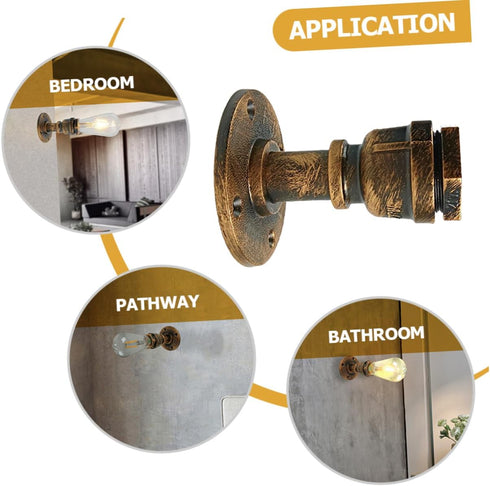KALLORY Vintage Rustic Wall Sconce - Iron Light Fixture for Home